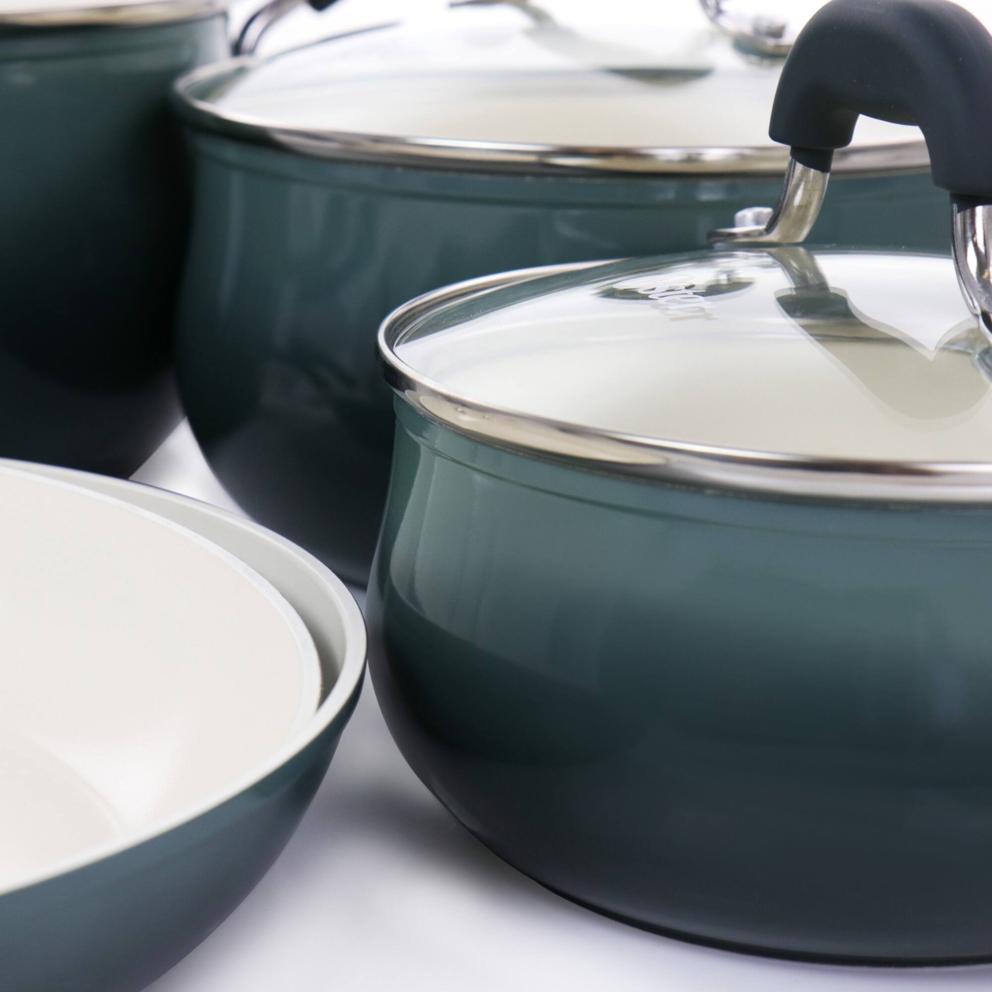 Oster Corbett 8-Piece Blue Nonstick Aluminum Cookware Set